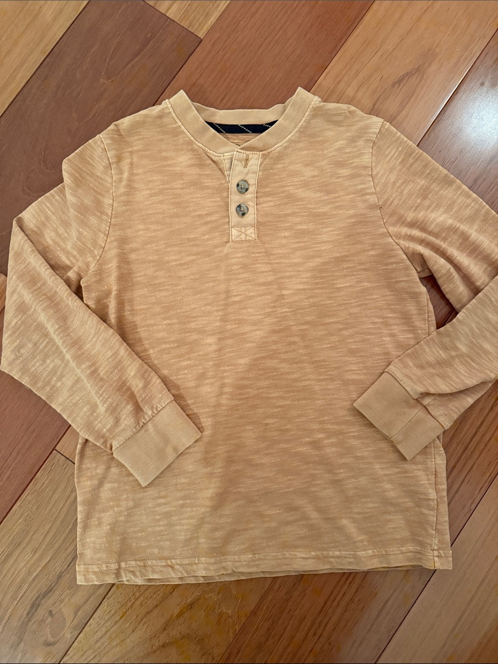 Cat & Jack Long-Sleeve Henley Shirt - Mustard Yellow